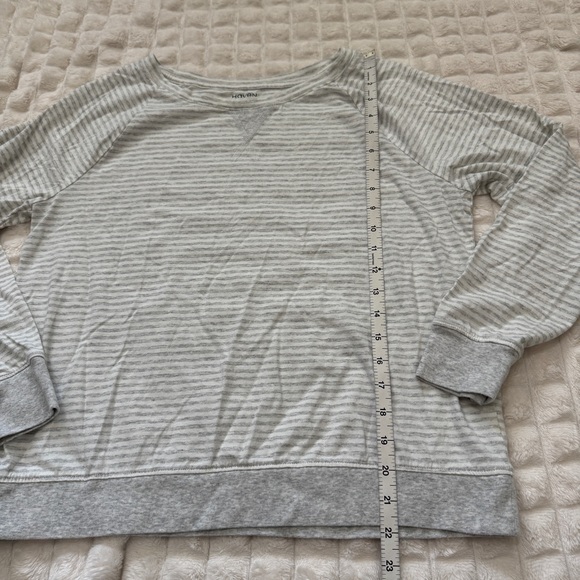 Haven Well Within Pajama PJ Set ~ Small Long Sleeve Top Medium Pants Gray Stripe - Picture 5 of 13